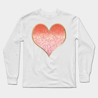 Heart - golden coral pink gradient Long Sleeve T-Shirt